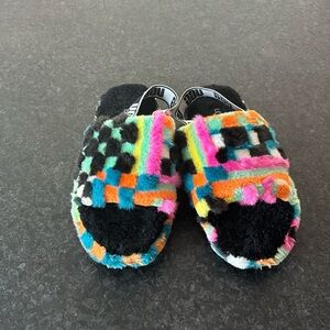 LADIES UGG FAUX FUR SANDALS